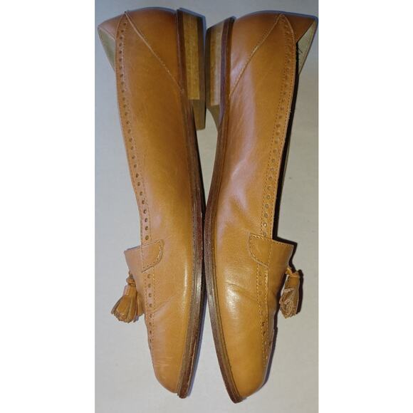 Nickels Made in Italy Tan Leather Loafers Women's 9AA Tassels Embellished Design - Picture 7 of 10